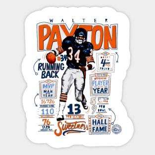 Walter Payton Chicago Stats Sticker